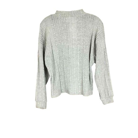 All In Favor Women’s Size L Gray Waffle Knit Mock Neck Sweater Pullover NWT - Picture 14 of 16